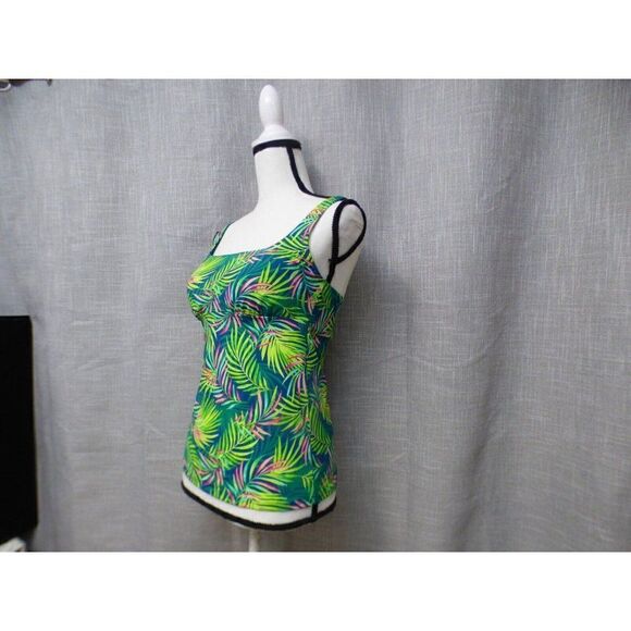 Women's Lands' End Bust Minimizer UPF 50 Squareneck Underwire Tankini Top, Sz. 4 - Picture 3 of 10